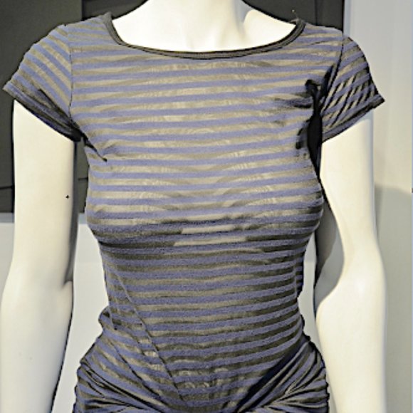 Vintage 20's Sheer Striped Tee - Picture 1 of 4